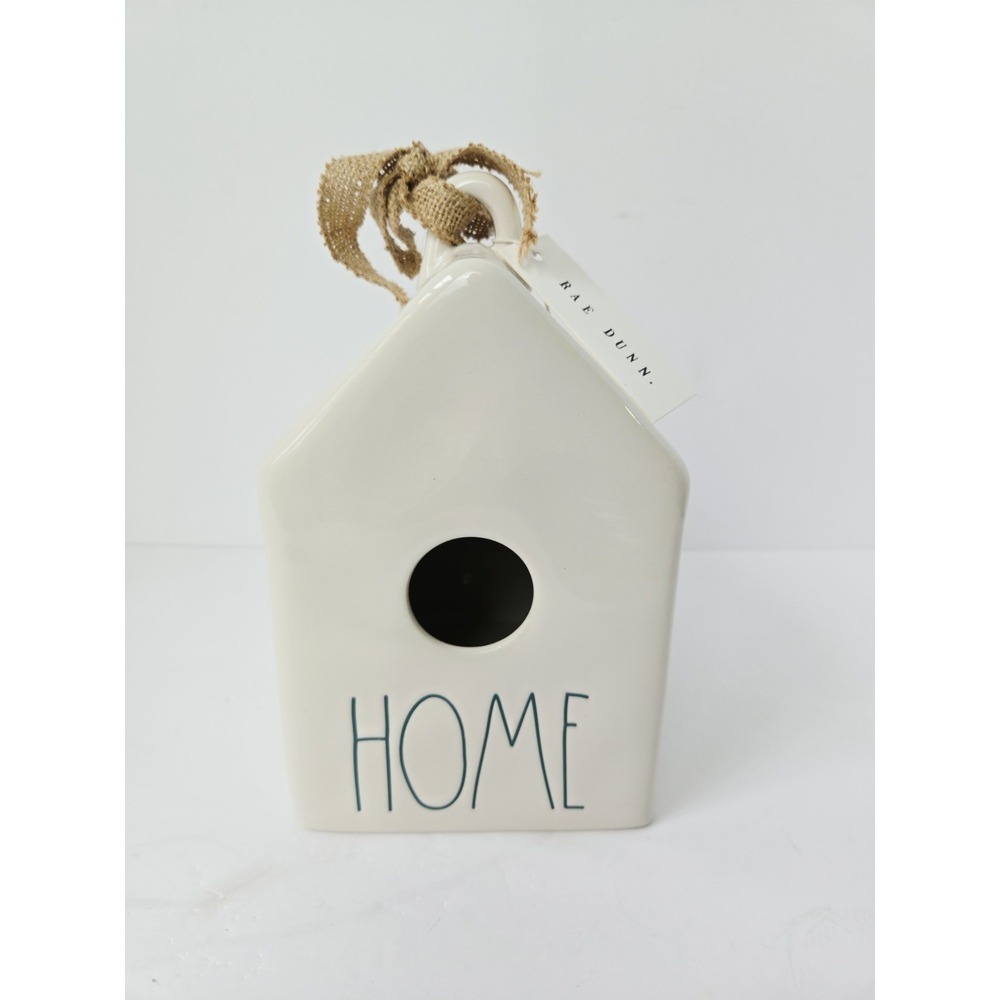Rae‎ Dunn Home Bird house decoration white NWT Magenta 9" ceramic